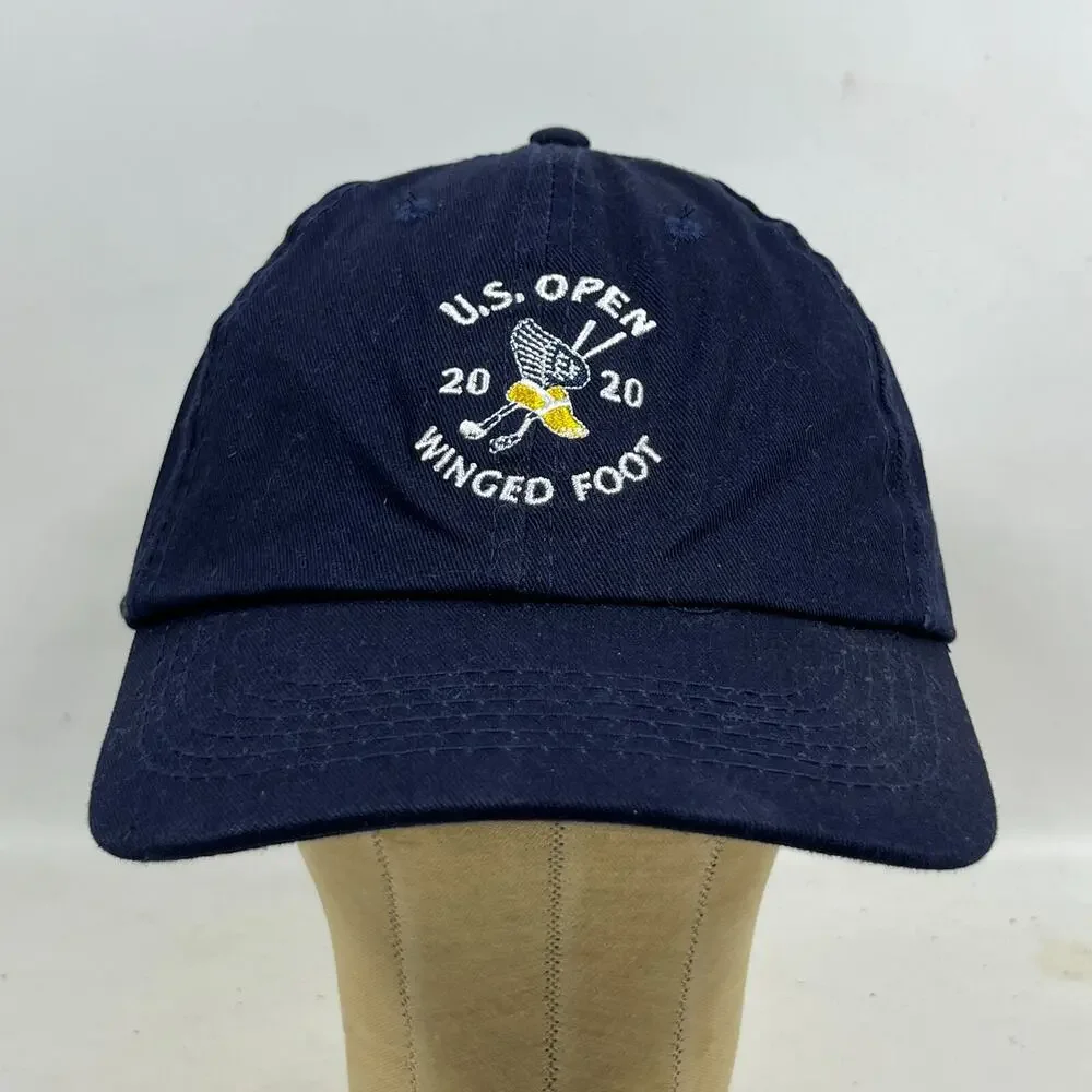 US OPEN Hat Adult OS 2020 WINGED FOOT USGA MEMBER Golf Adjustable Strap Cap Blue